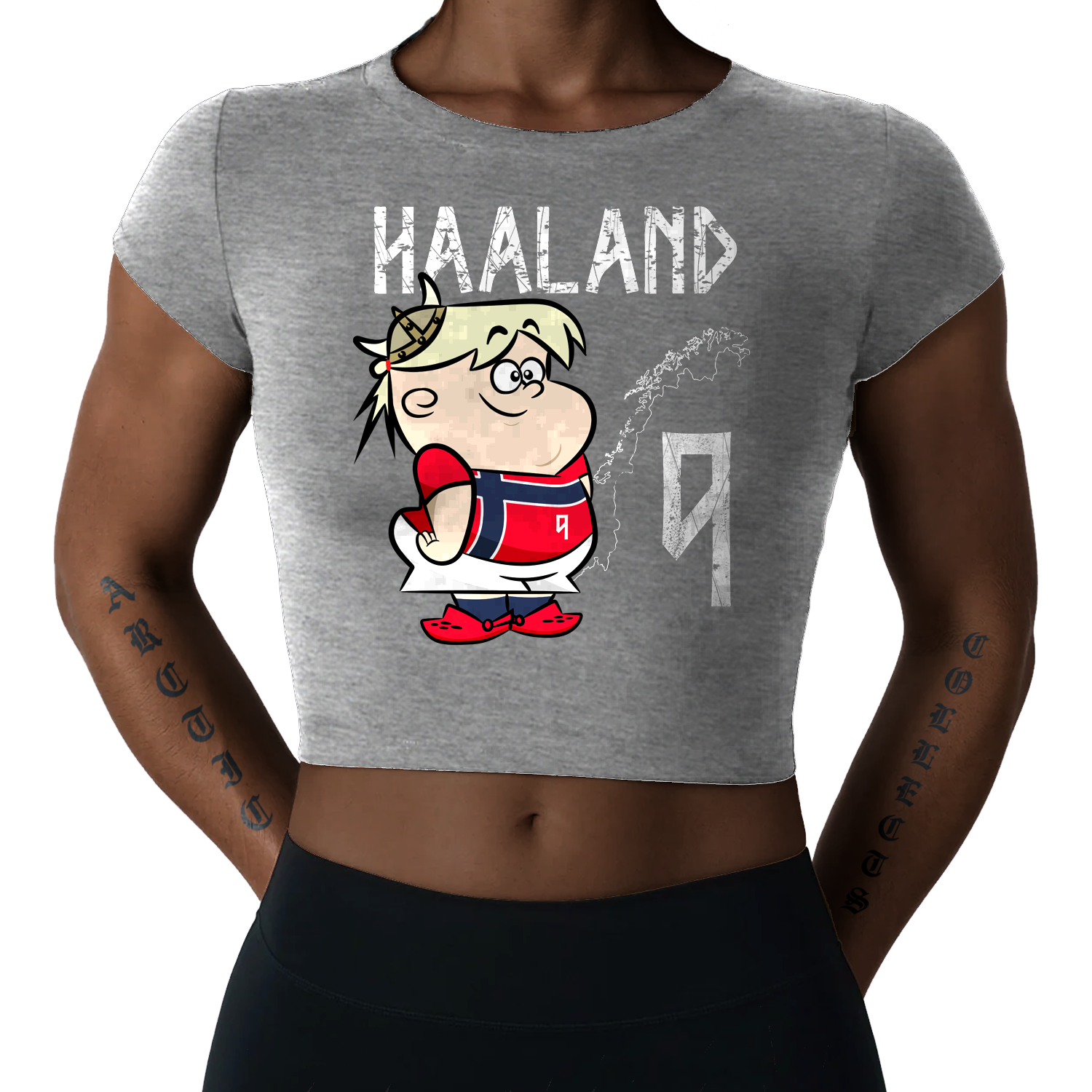 HAALAND CARTOON CROP TOP WHITE
