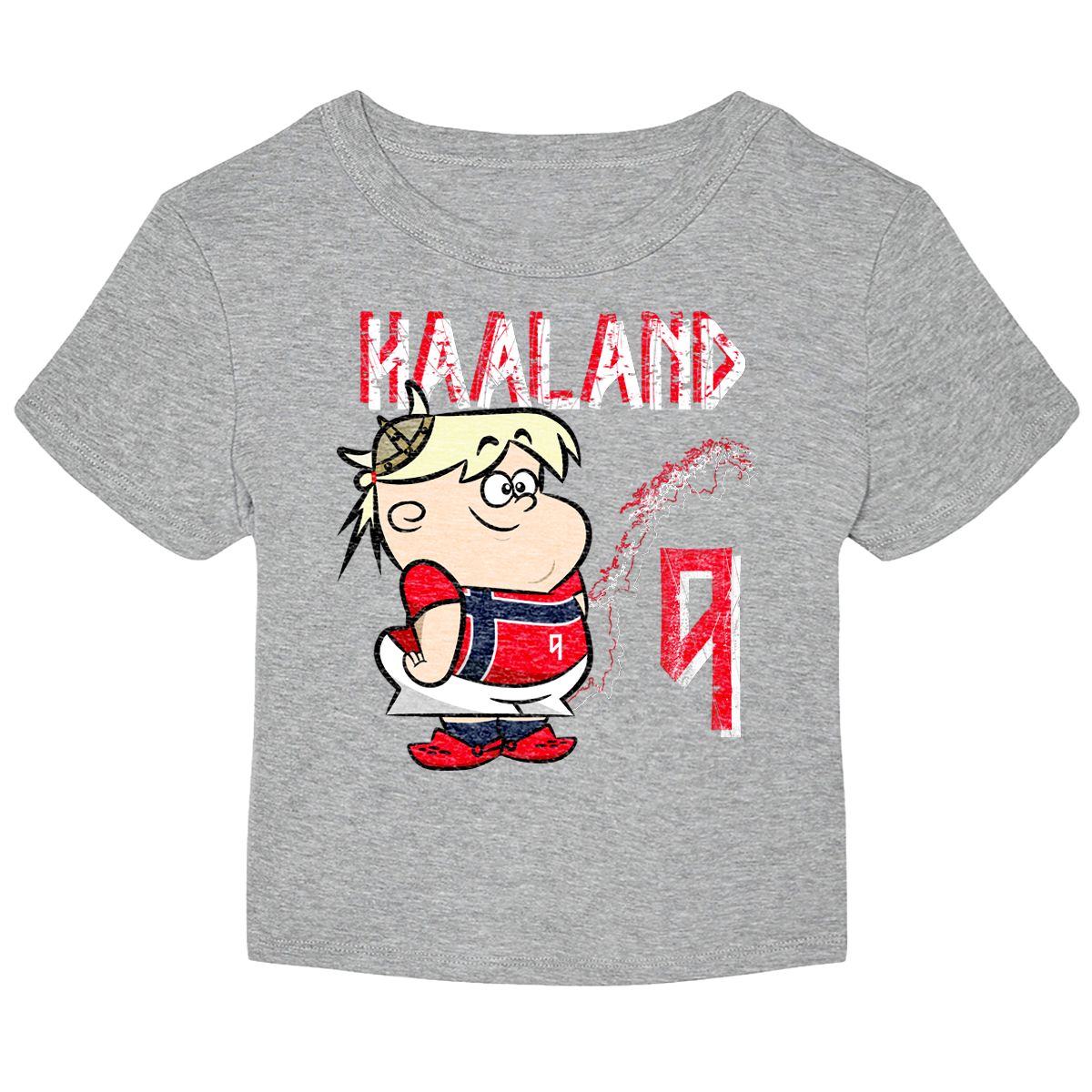 HAALAND CARTOON CROP TOP DBL PRINT