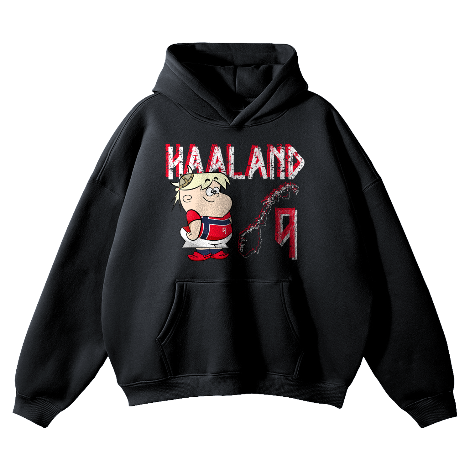 HAALAND CARTOON HOODIE DBL PRINT