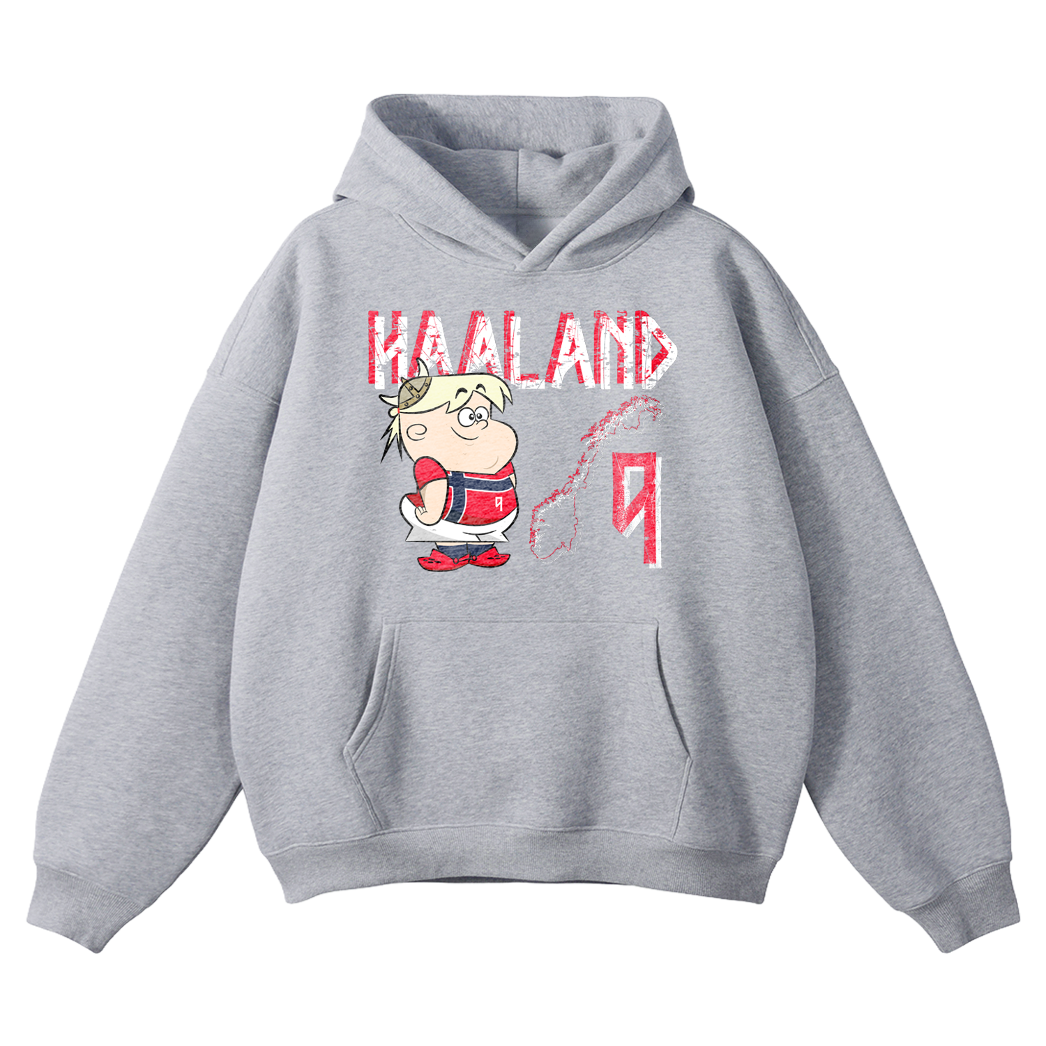 HAALAND CARTOON HOODIE DBL PRINT
